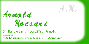 arnold mocsari business card